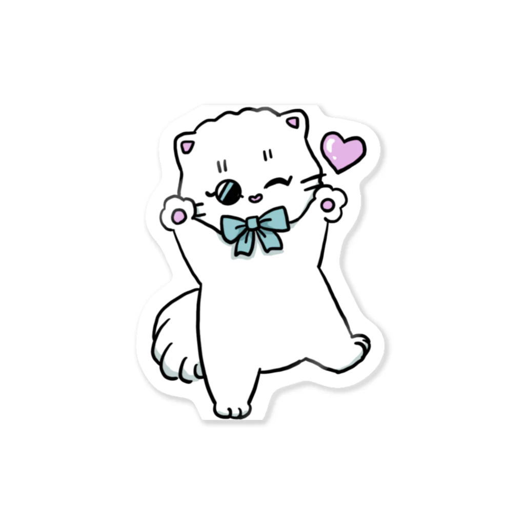 お砂糖と白い猫　creamy catのらぶりーメルちゃん Sticker