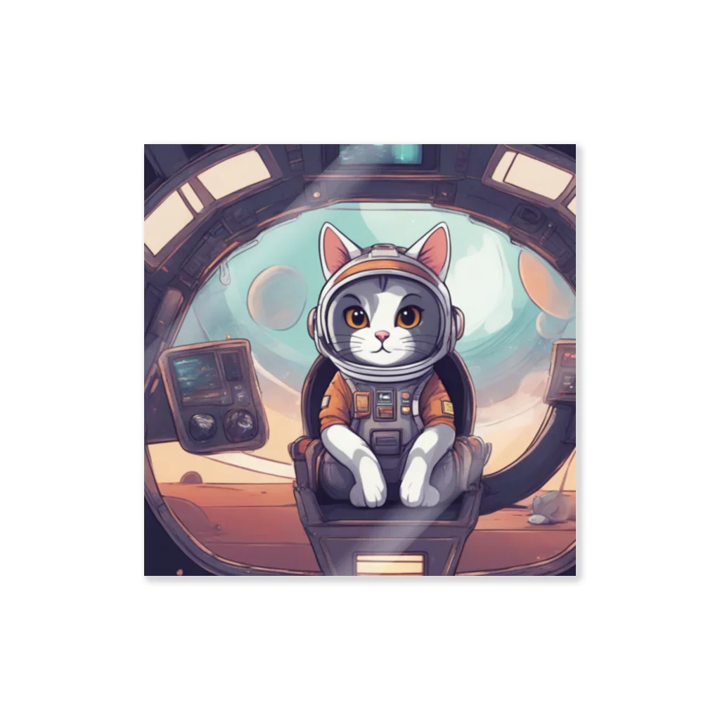 宇宙屋さんの宇宙服ネコ Sticker