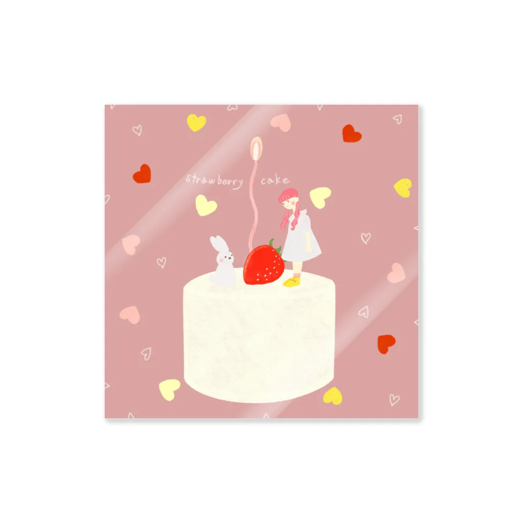 petit fourのstrawberry cake ステッカー