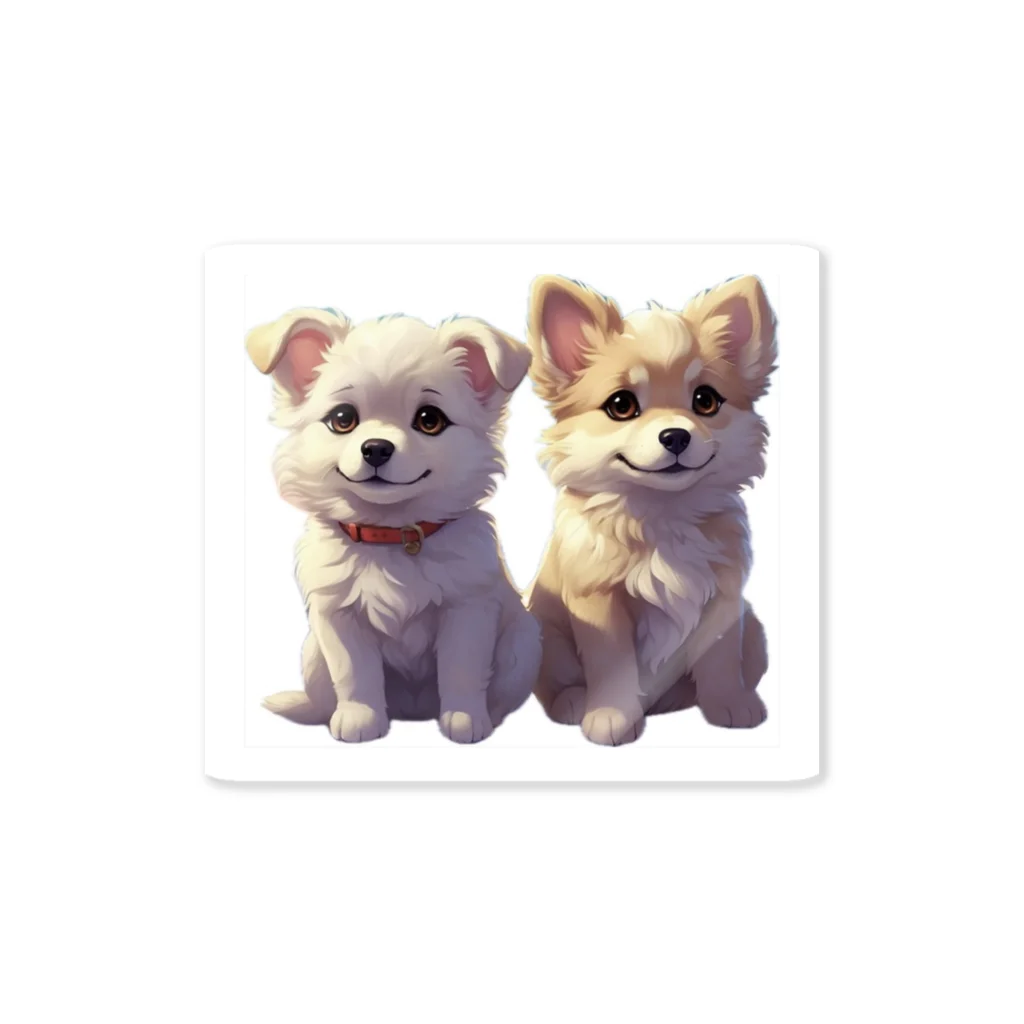 ハミガキマーケットの2匹のかわいい犬ちゃん Sticker