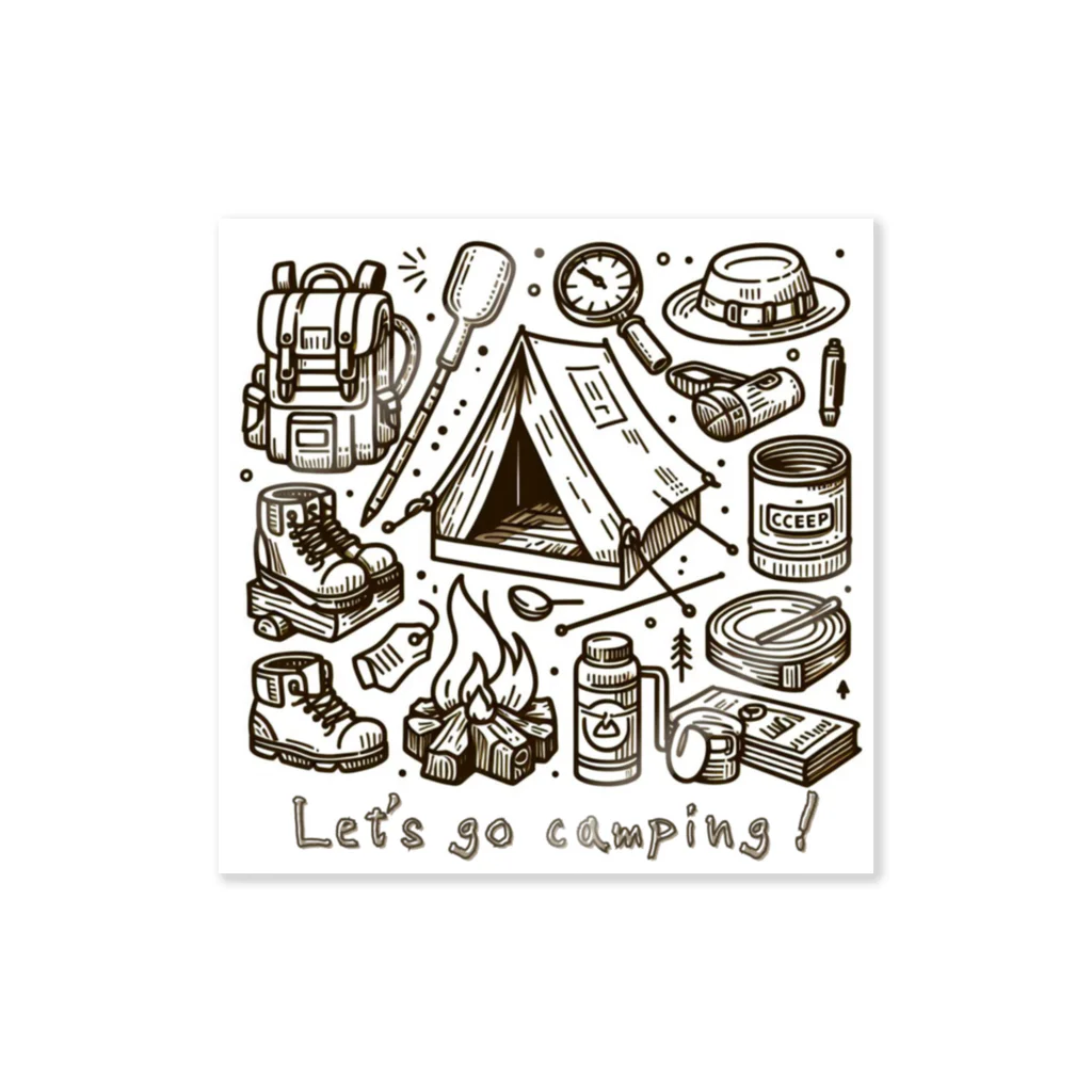 南国のキャンプに行こう！【Let's go camping!】 Sticker