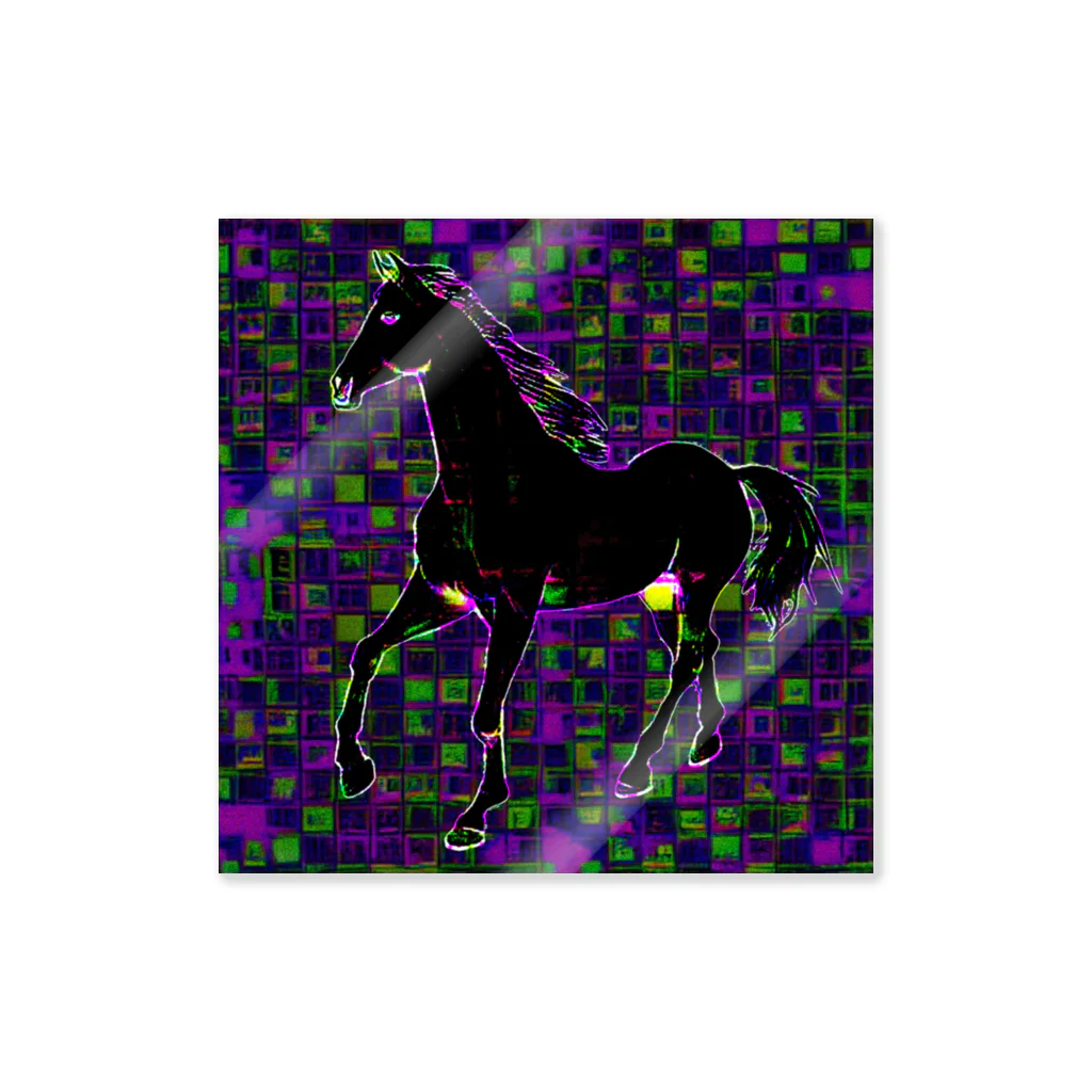 水草のデジタルでアートな馬 Sticker