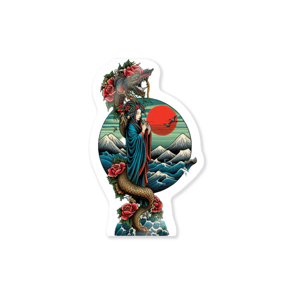 jhondoの龍　天女 Sticker