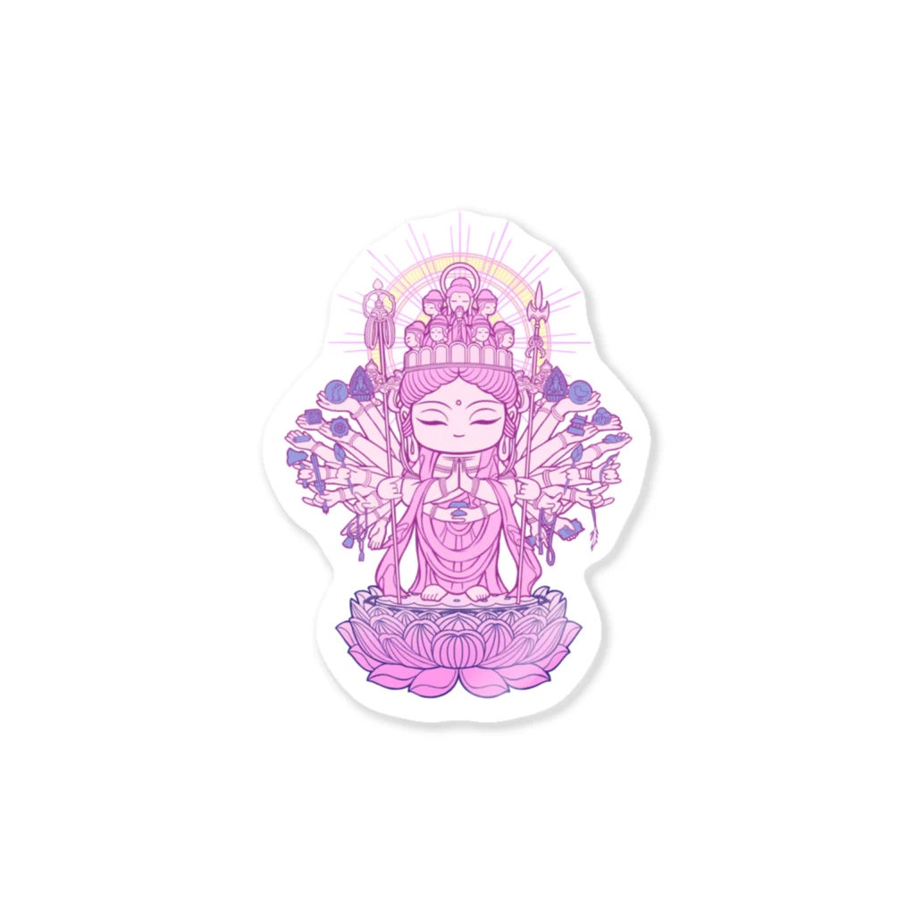 Hotoke Mandalaのおまもり千手観音 Sticker