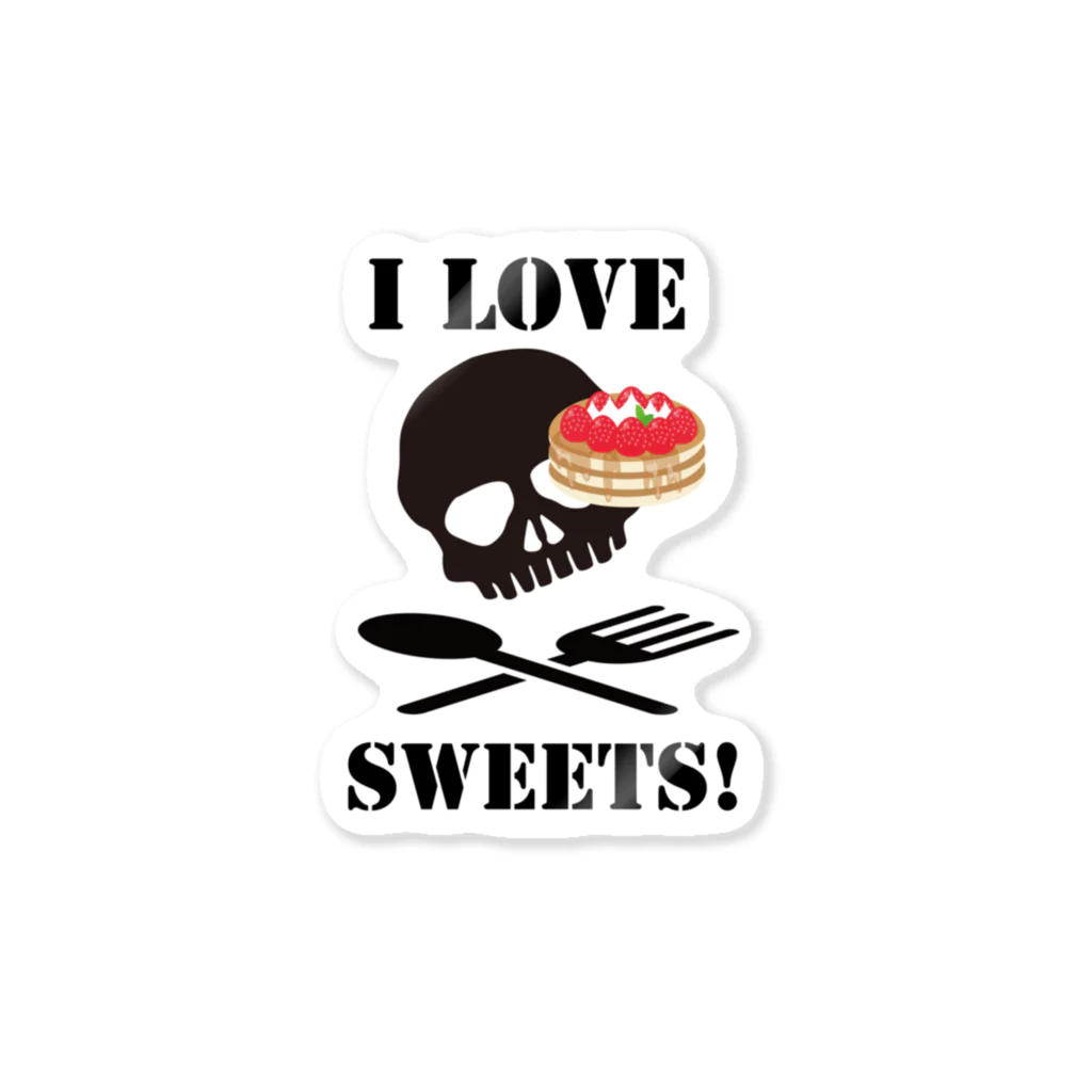 sHop tHe HeapのI love sweets! スイーツスカル ステッカー