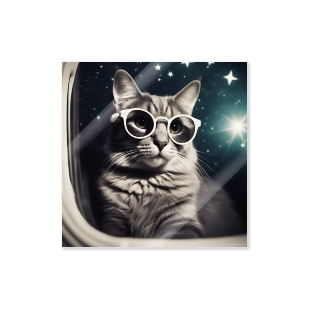 宇宙屋さんの宇宙旅サングラスねこ Sticker