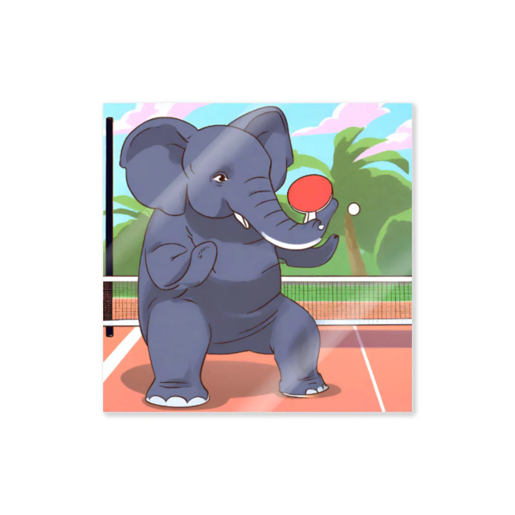 y-hoshinaの卓球とゾウ Sticker