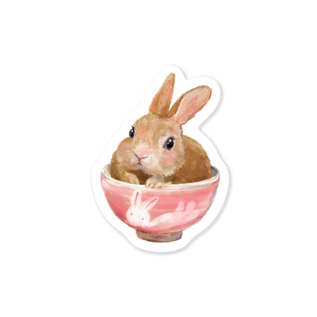 うさぎのうみちゃんねるショップのPets for You作品〜お茶わんうみ（おとなVer.） Sticker