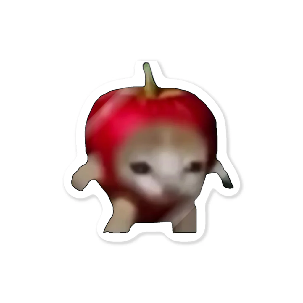 猫ミームショップのリンゴ猫 Sticker