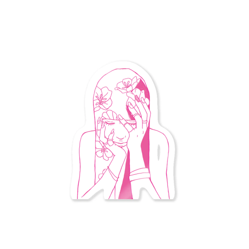 azbiin-shopのピンク女の子ちゃん Sticker