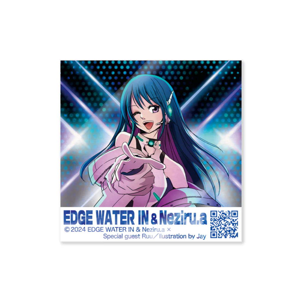 EDGE WATER IN officialのEDGE WATER IN & ねじる.a QRコード付きステッカーB Sticker