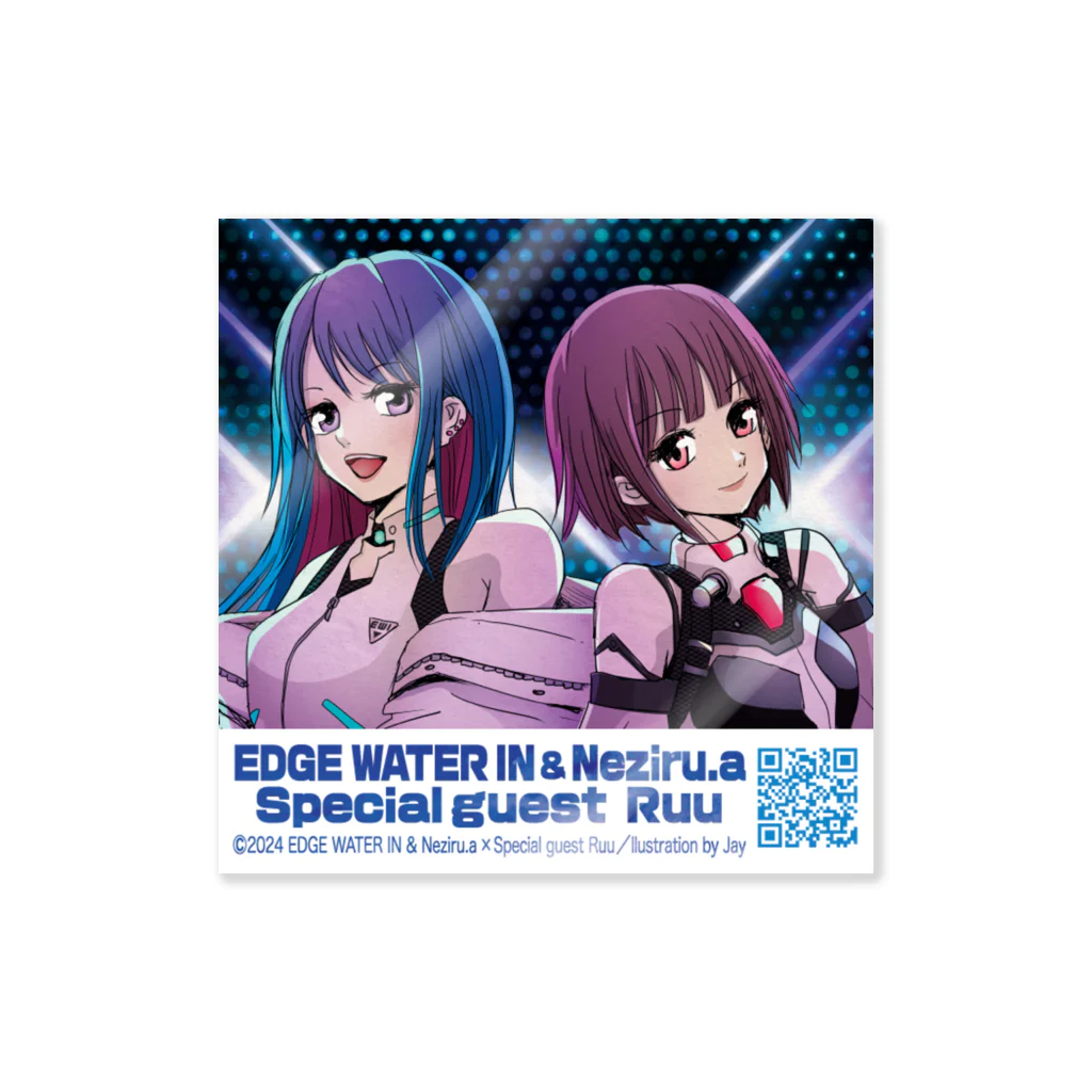 EDGE WATER IN officialのEDGE WATER IN & ねじる.a/るぅ QRコード付きステッカーC ステッカー