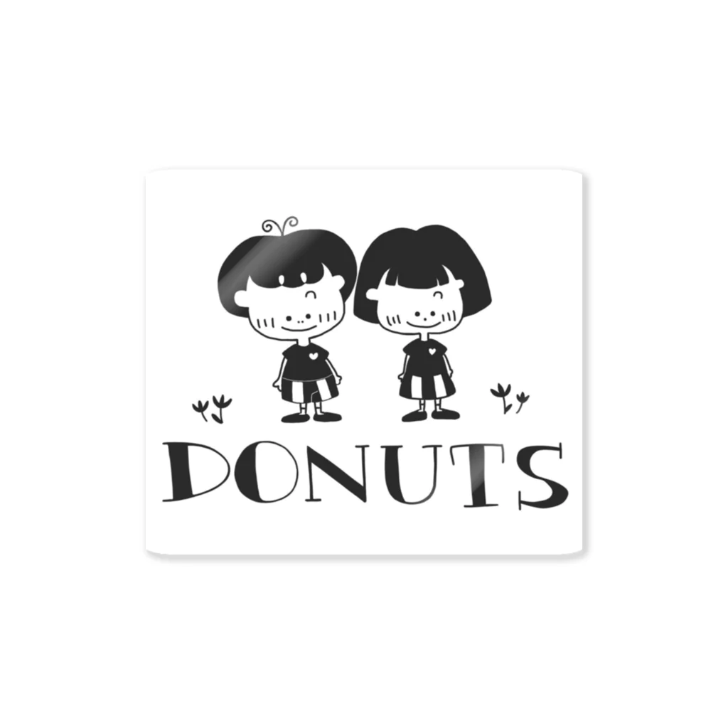 DONUTS製作所のDONUTS村の２人 ステッカー