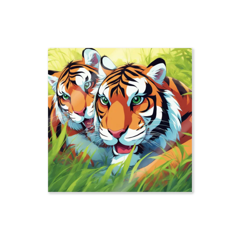 dora-6の他の虎と遊んでいる虎 Sticker
