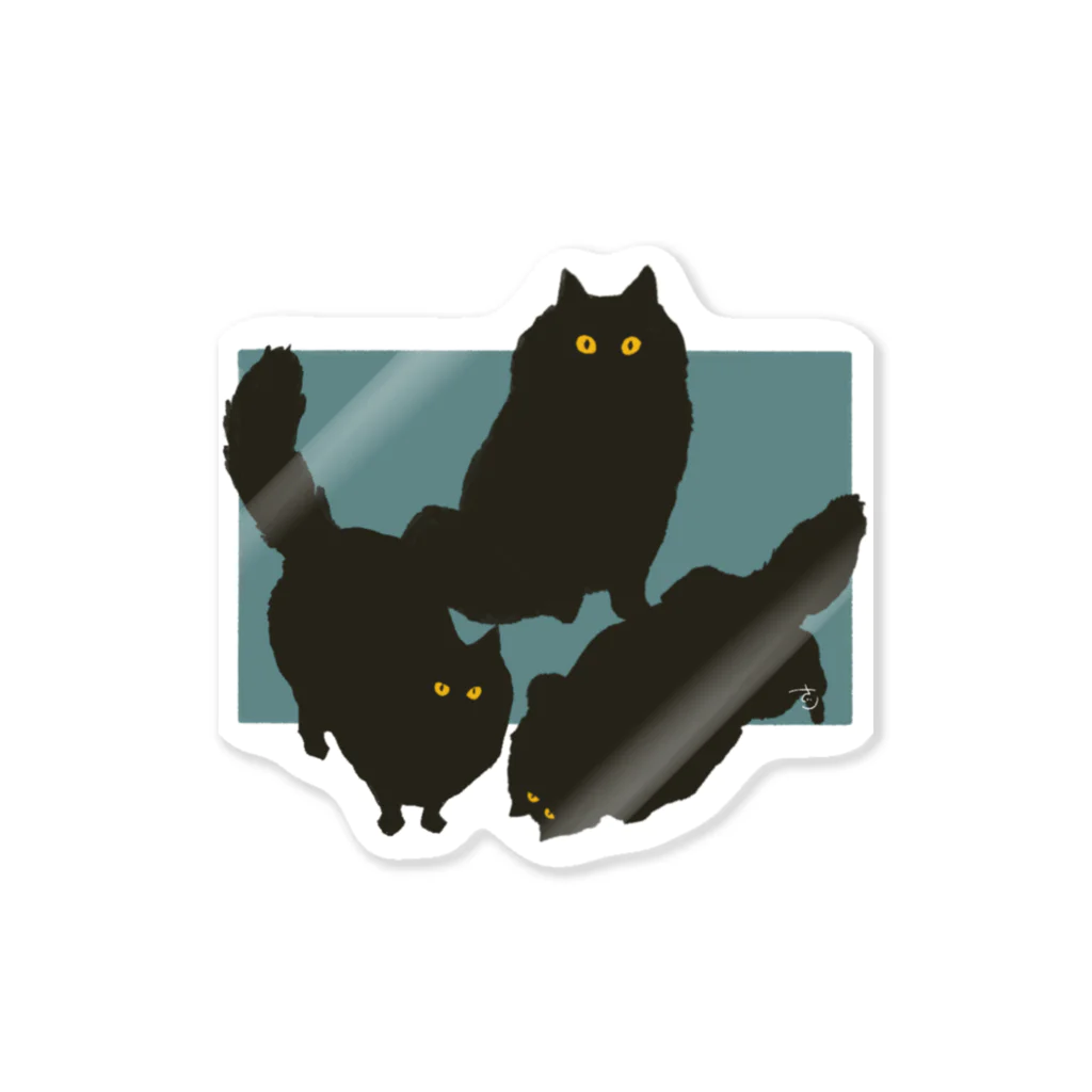 さくりのおやすみショップの黒猫の見た夢 Sticker