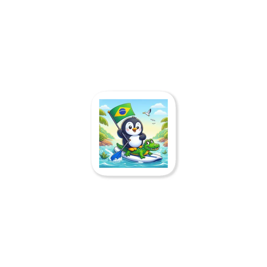 Enjoy 旅SUP!の旅ペンギン　ブラジル　アマゾンでSUP！！ Sticker