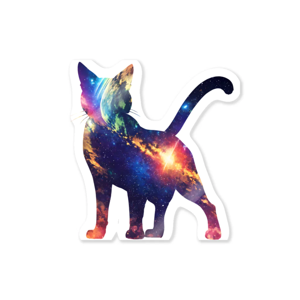 猫との風景の宇宙と猫001 Sticker