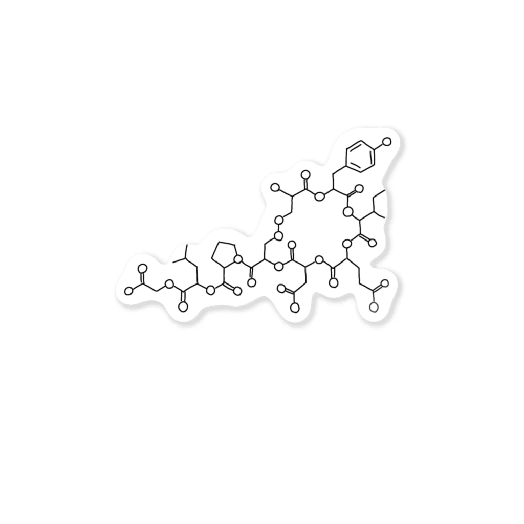 シンプルなケミカルたち。の愛情ホルモン オキシトシン (ブラック) Oxytocin (Black) ステッカー