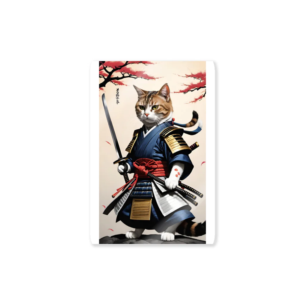 カジャ　かつみ　katsumi kajaの猫サムライパート2 Sticker