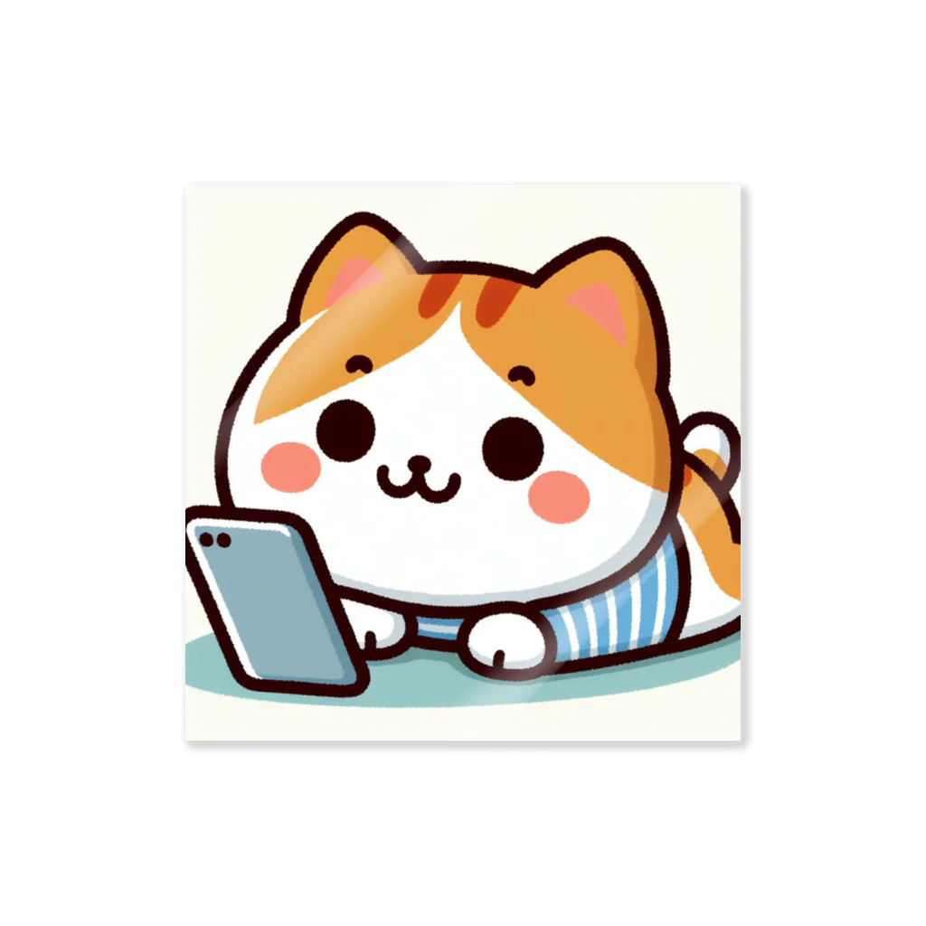 ロボなねこちゃんのスマホ中毒だにゃあ Sticker