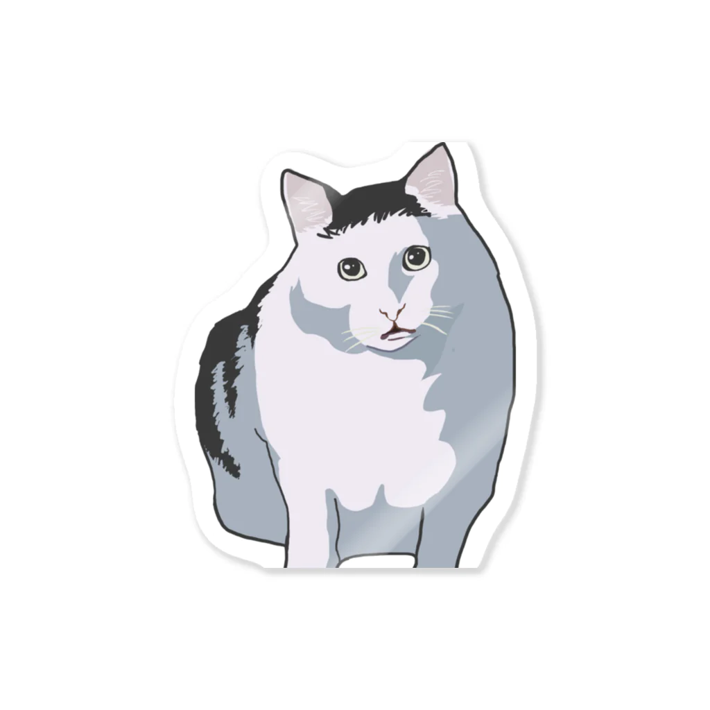 手書きイラストで猫ミームのhuhcat？ Sticker