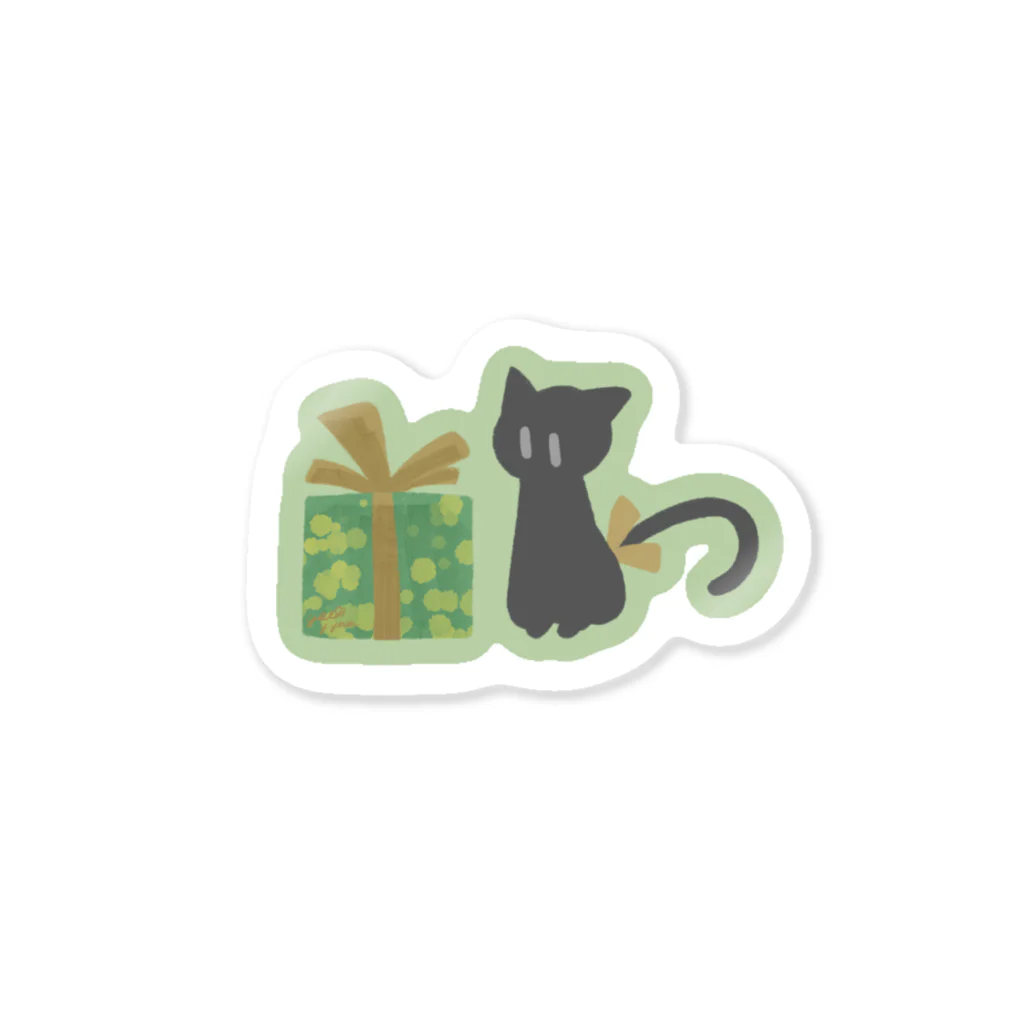 y shopのくろねこ・気になるリボン Sticker