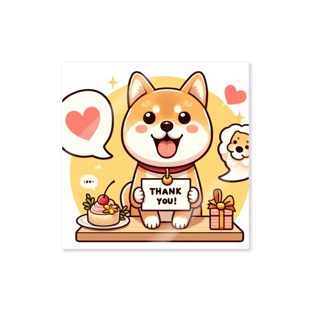 メアリーの可愛らしい表情の柴犬が感謝の気持ちを込めて Sticker