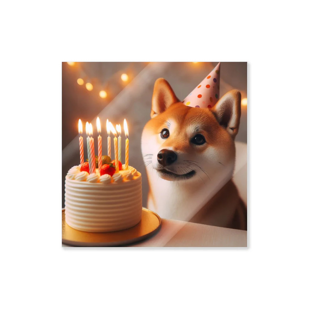 ANTARESの柴犬、誕生日 ステッカー