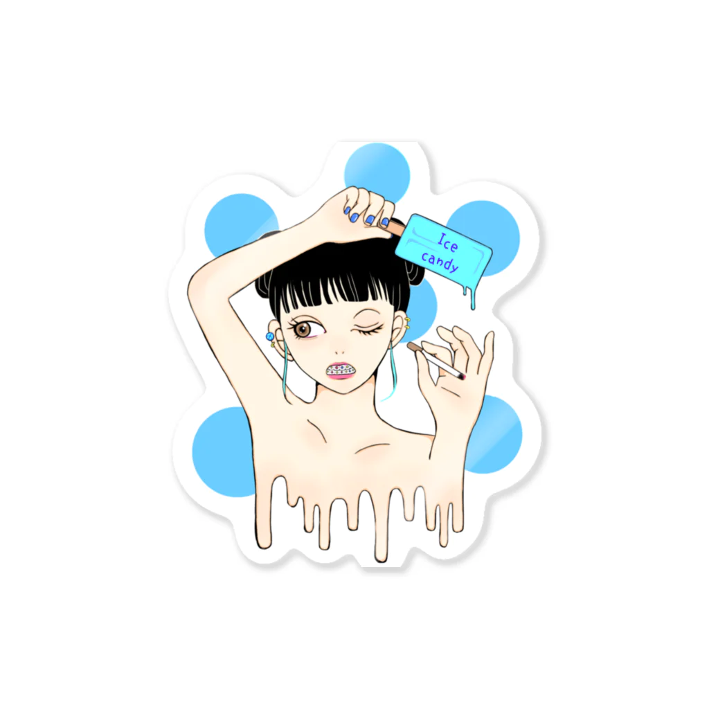 笑う動物のIce candy Sticker