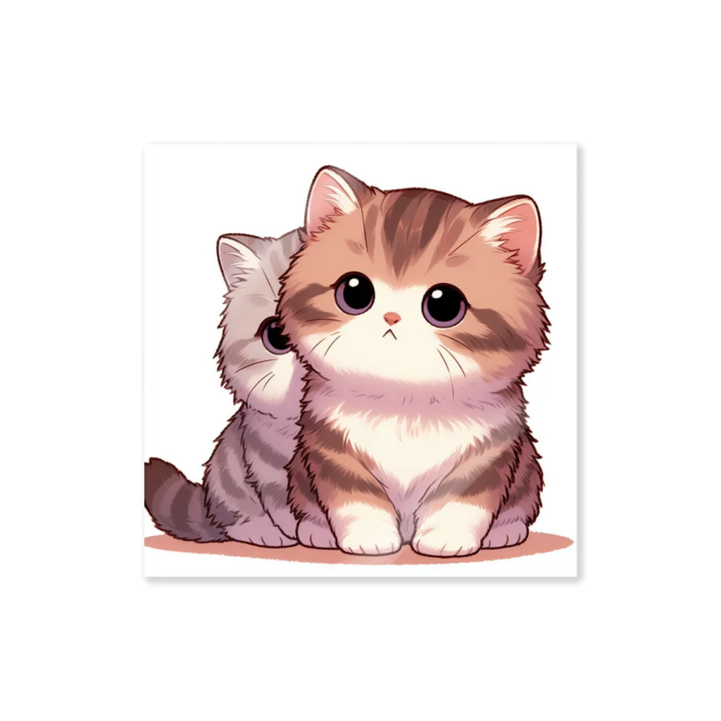 シマのかわいい子猫の兄弟 Sticker