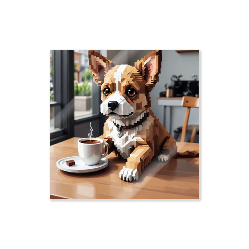 8-Bit Oasisのcoffee dog Sticker