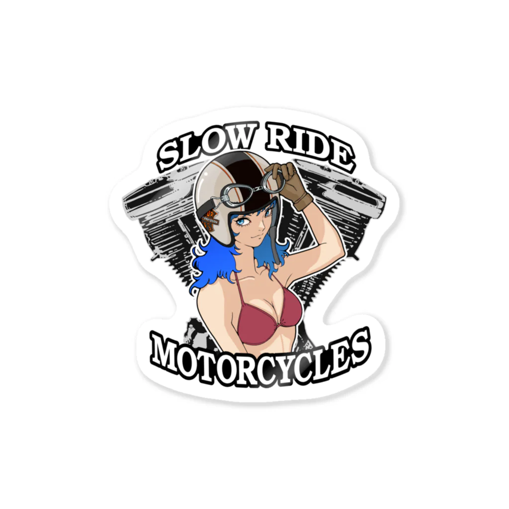 AsobuyerのSLOW RIDE MOTORCYCLES ステッカー