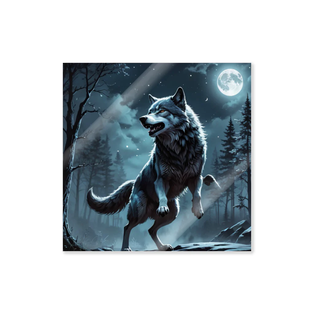 HUNTING DOGSのMoon Wolf ステッカー