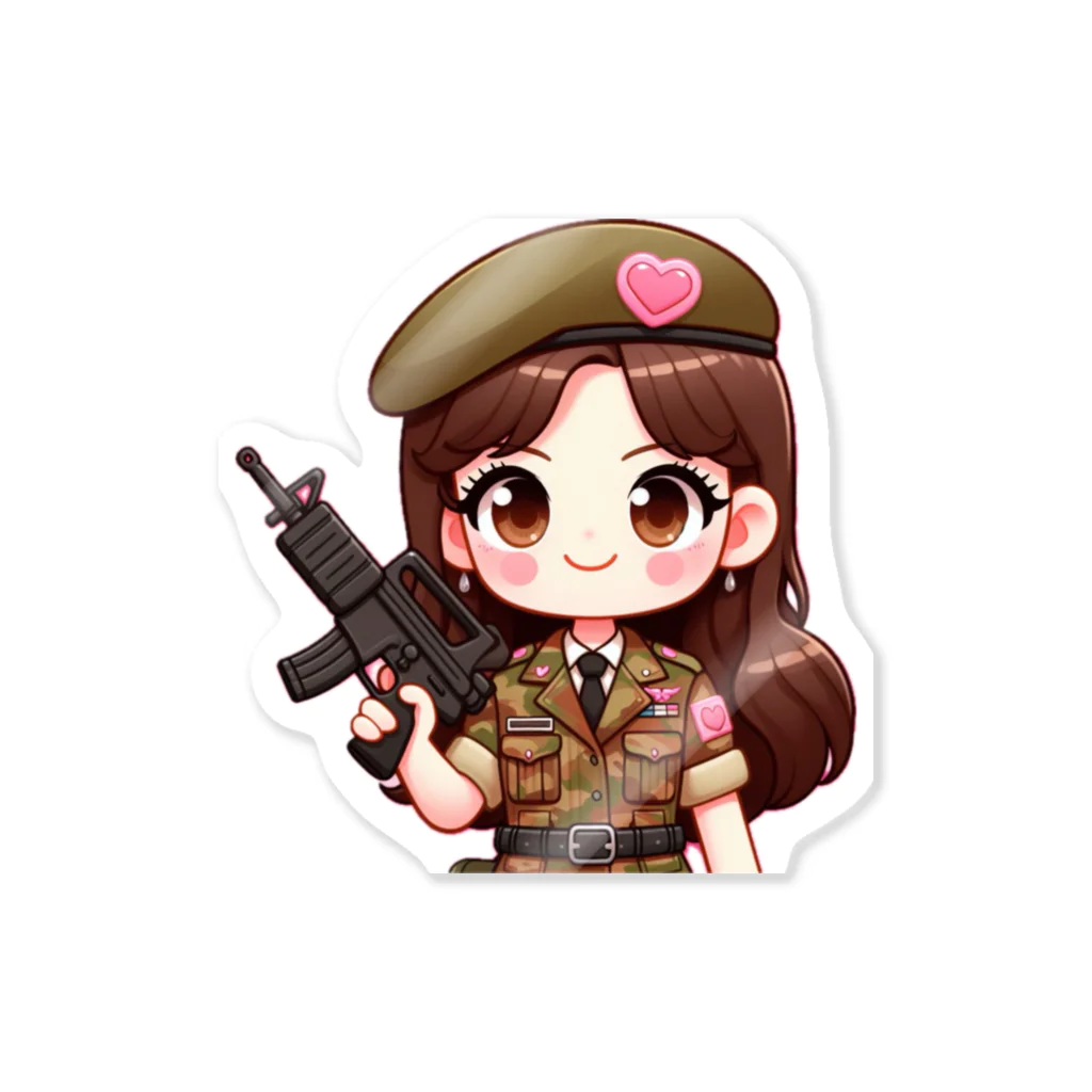 WakuWakustoreのarmy girl Sticker