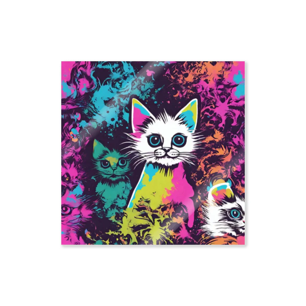 JILL and DOROTHYのpsychedelic kitty ⅱ  ステッカー