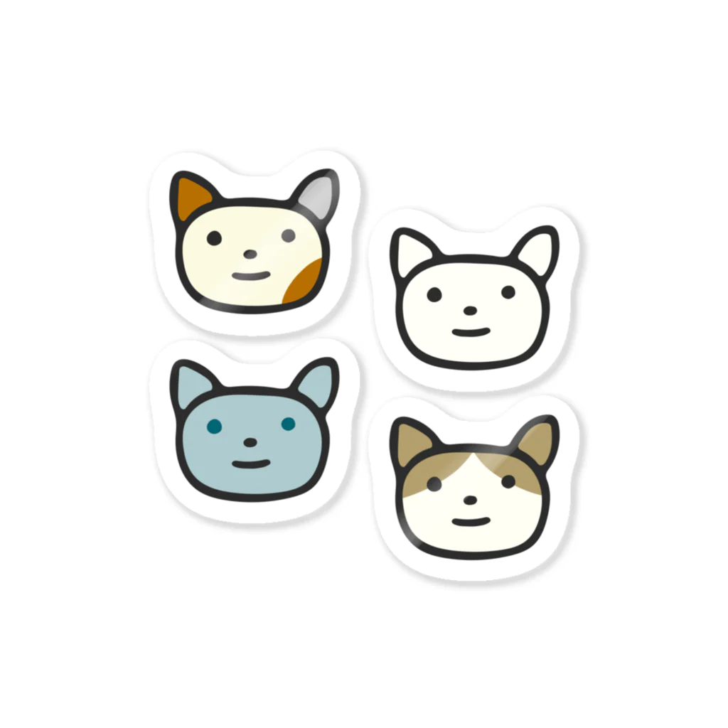 みずしまワークスの４ひきのねこたち Sticker