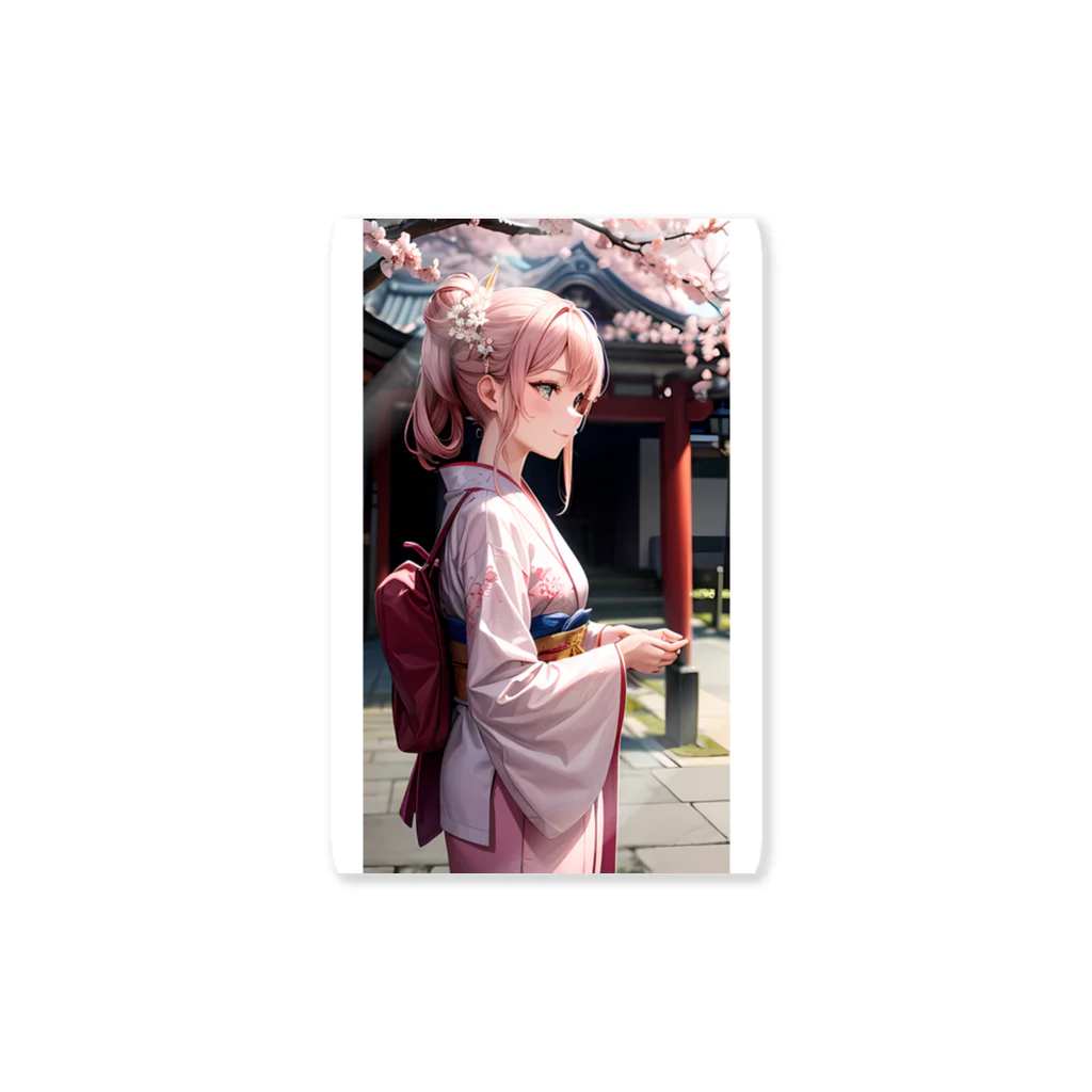 kimono_musume  AI artのscene4 Sticker