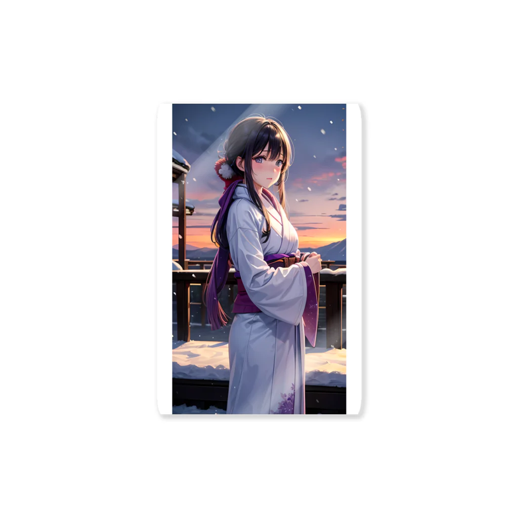 kimono_musume  AI artのscene5 Sticker