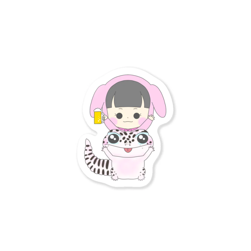 milkyway.77の乾杯アルラビちゃんとレオパ Sticker