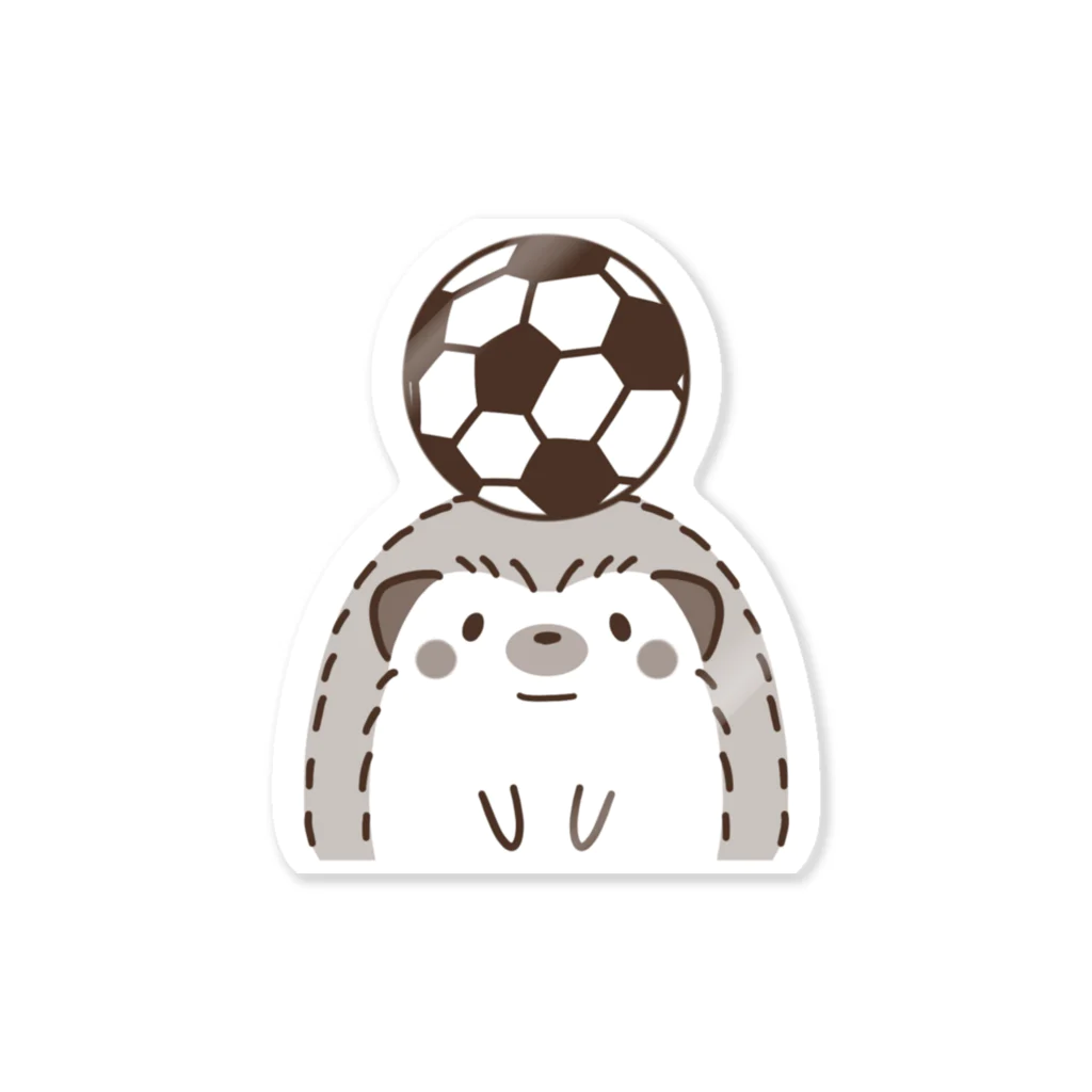 lemonysnow/ハリネズミグッズのハリネズミとサッカー Sticker