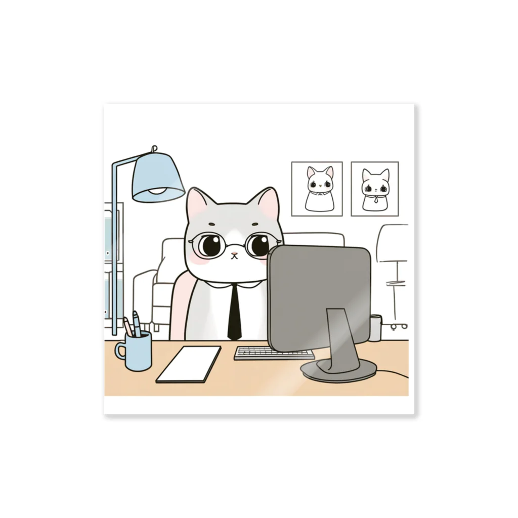 makoto401の仕事猫ちゃん Sticker