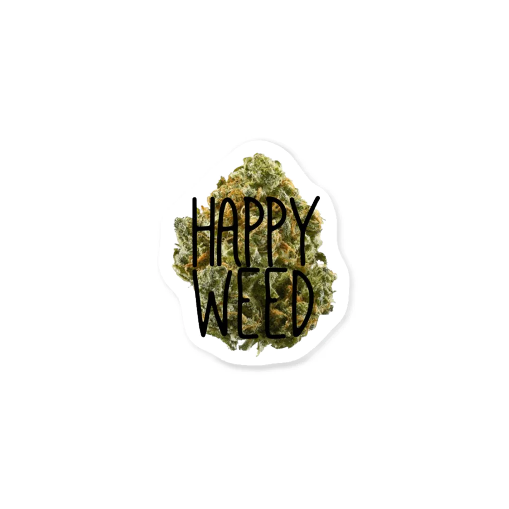 High!?のHAPPY WEED ステッカー