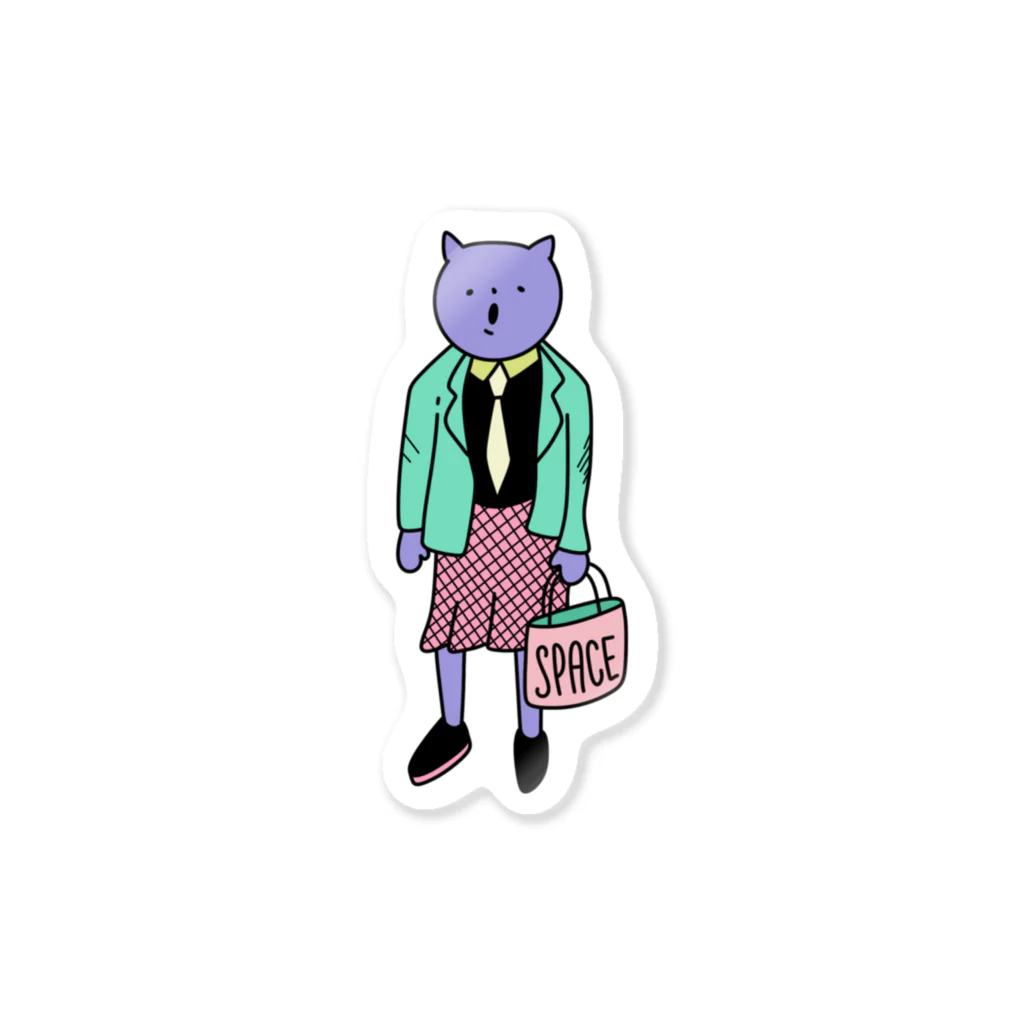 SPACE .のSchool Uniform Cat ステッカー