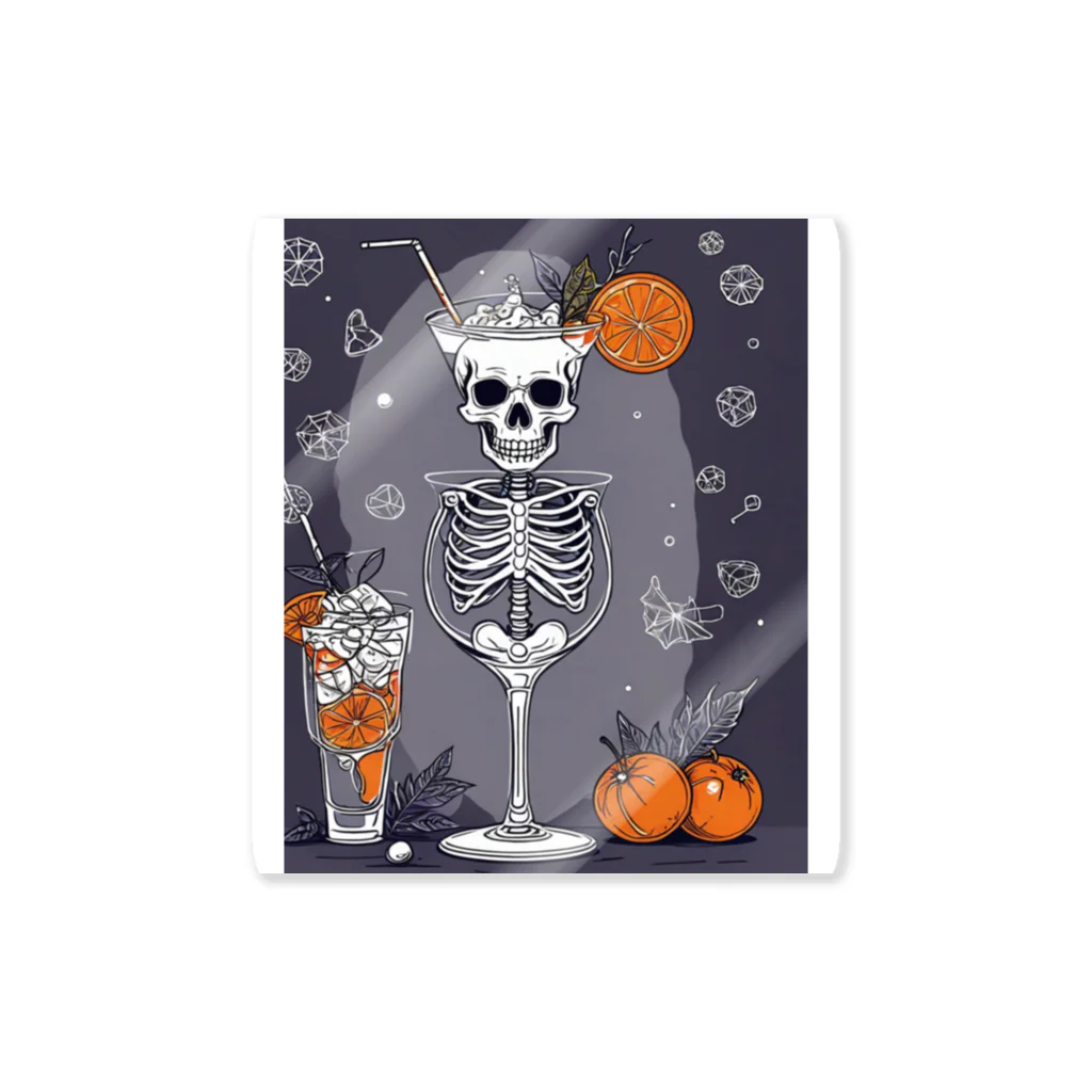 Skeletonのユニークなスケルトンアートがおしゃれに輝く！ Sticker