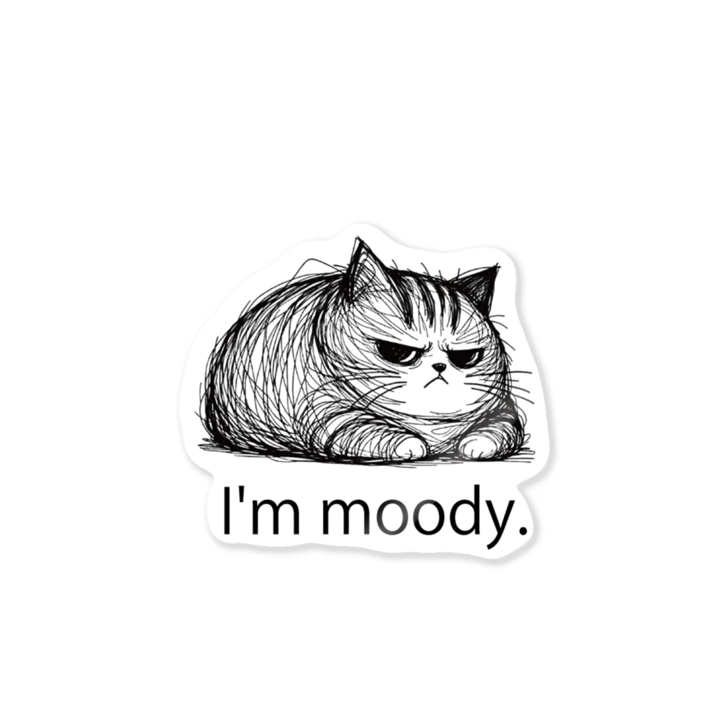 ねこの店のim moody. ステッカー