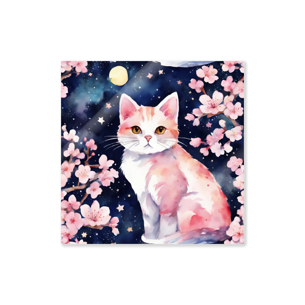 星降る夜にのsakura cat2 ステッカー