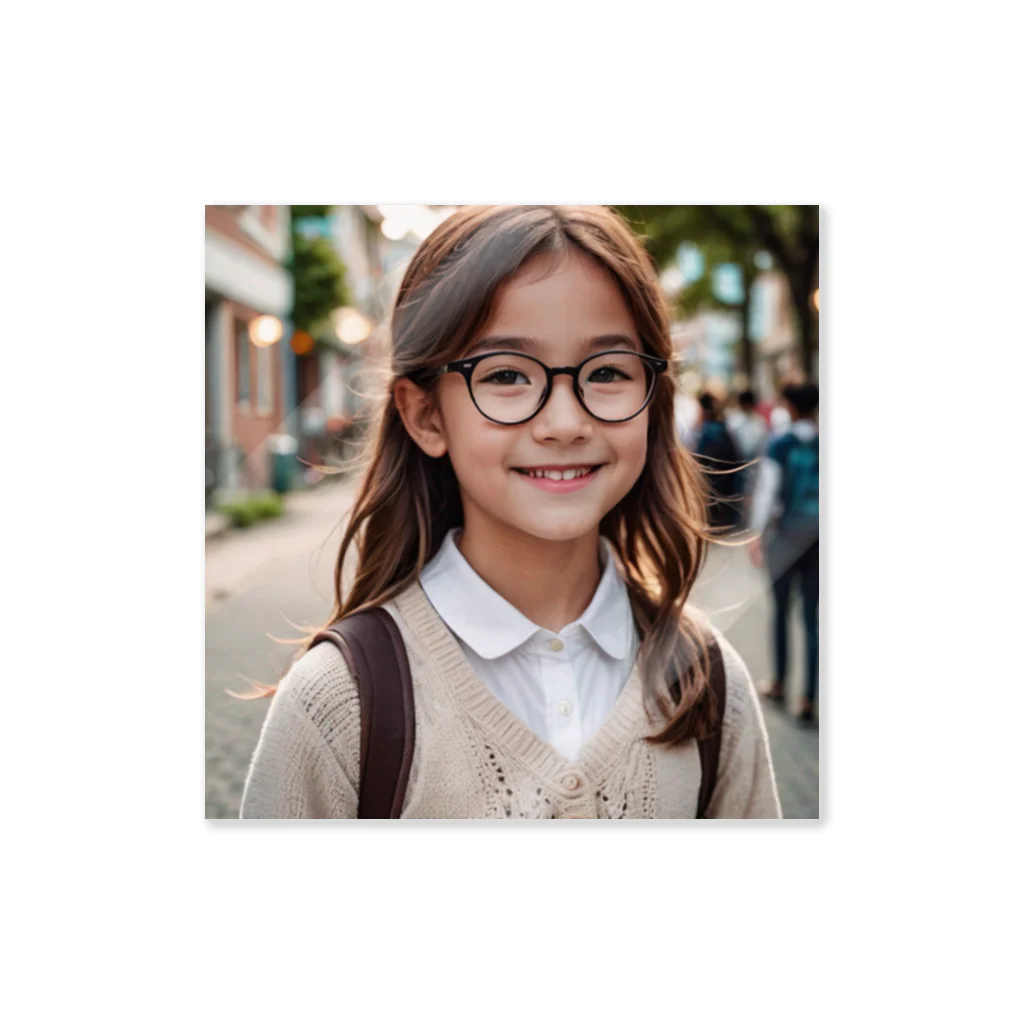 yuyuu_youtubeのメガネの少女 ステッカー