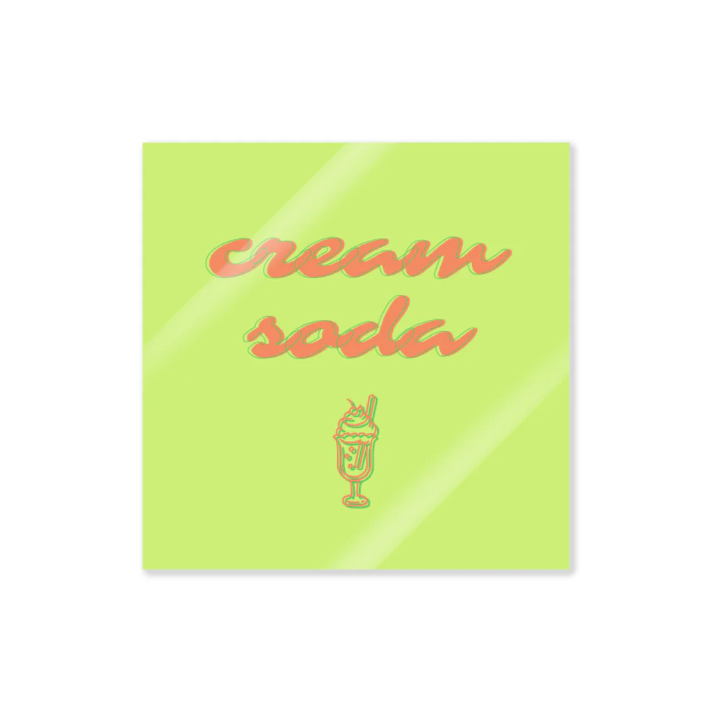 Lutrinaeのメロンクリームソーダ / creamsoda greenorange【枠なし】 Sticker