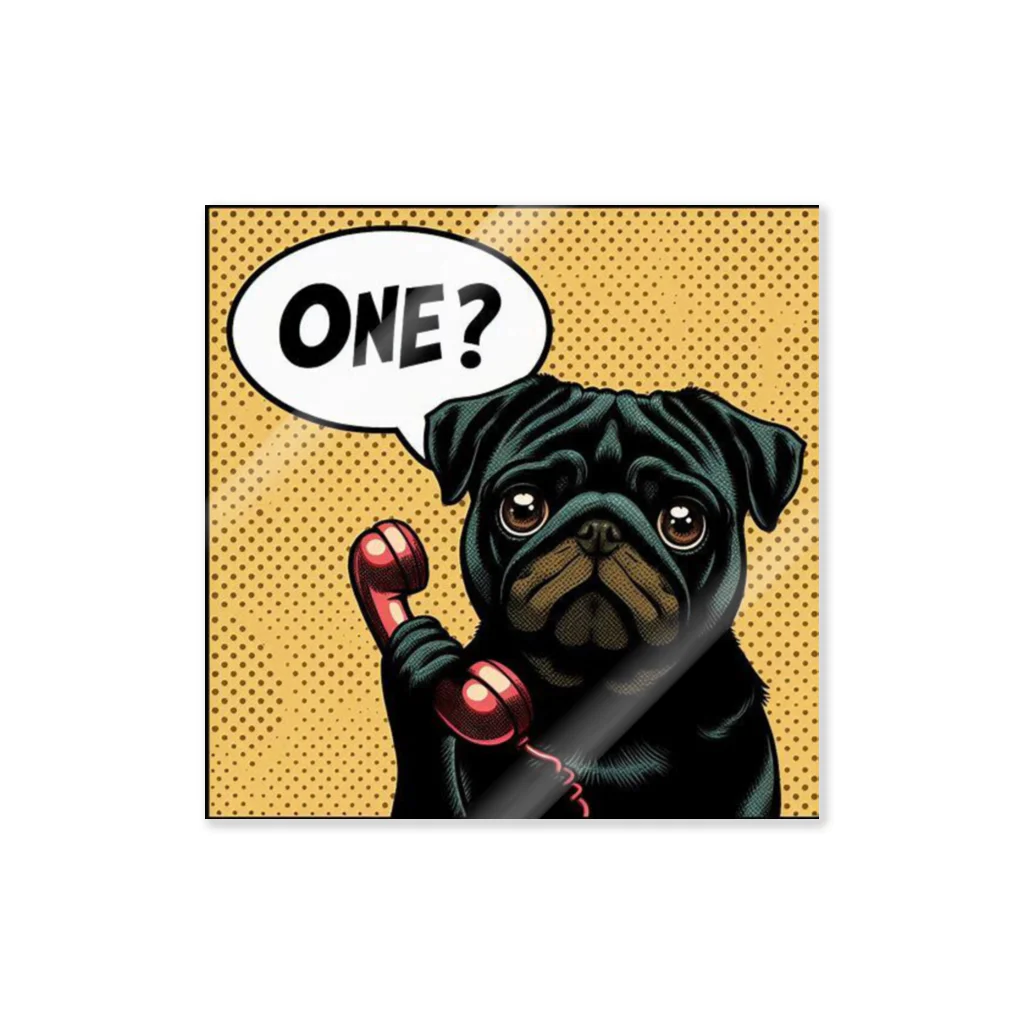 黒パグ🖤Black Pug laboratory🖤のONE? Pug series Sticker