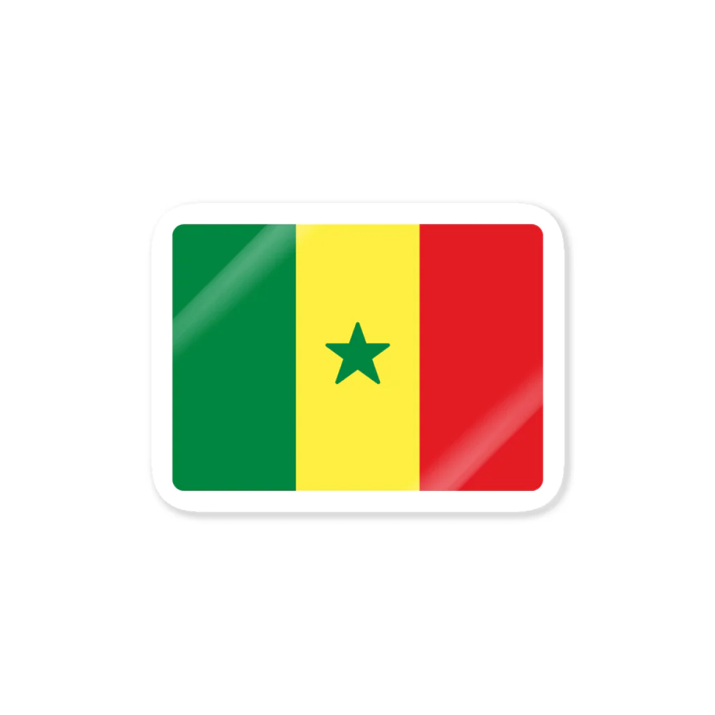 お絵かき屋さんのセネガルの国旗 ステッカー